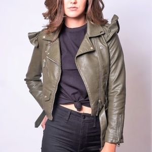 NEW Vegan Leather Cropped Biker Jacket